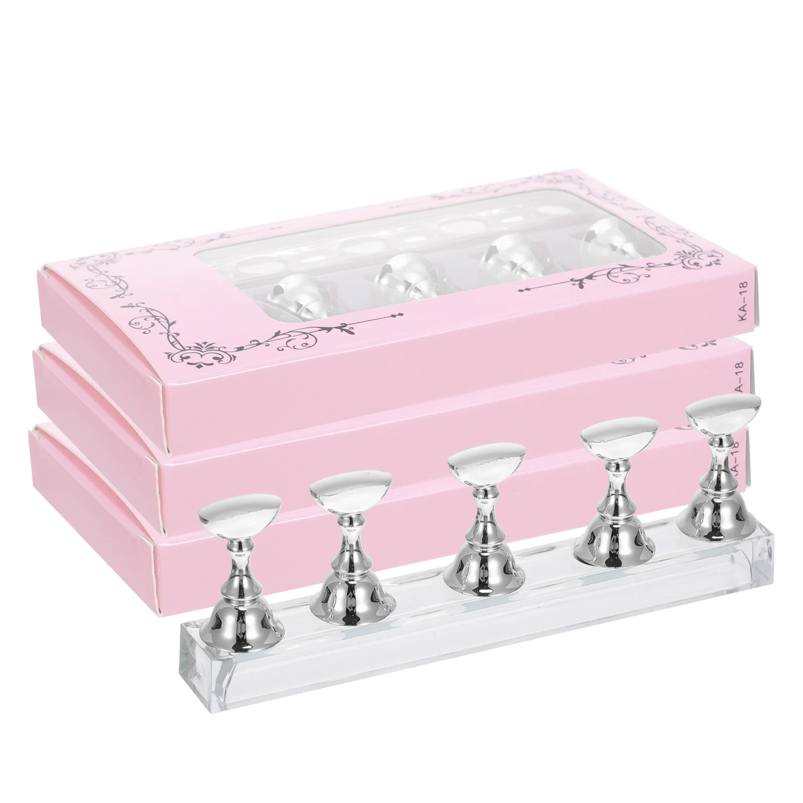 

20Pcs Nail Tip Display Stands Magnetic Plastic Nail Art Tool Practice Holder for Salon School Home DIY Manicure