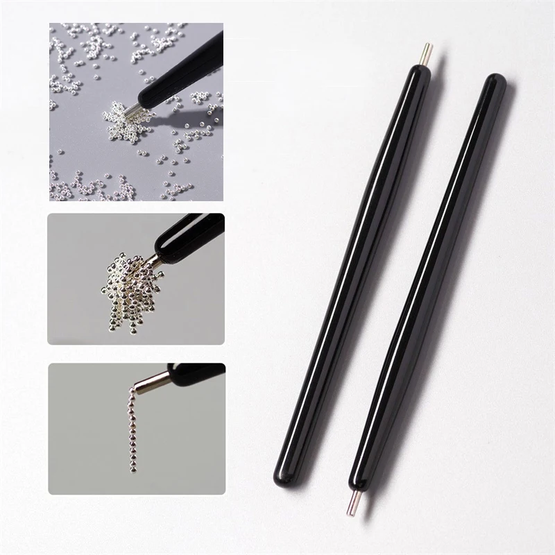 Mini Stylo Magnétique à Perles en Acier pour Pointage de Clous, Bille en Acier, Minuscules Perles de Fer, Bâton Magnétique Spécial