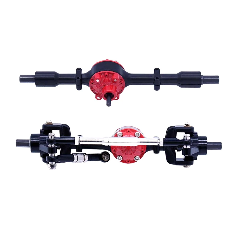 2X Metal Front And Rear Axle For WPL C14 C24 C34 C44 B14 B24 1/16 RC Car Upgrades Parts Accessories,Black