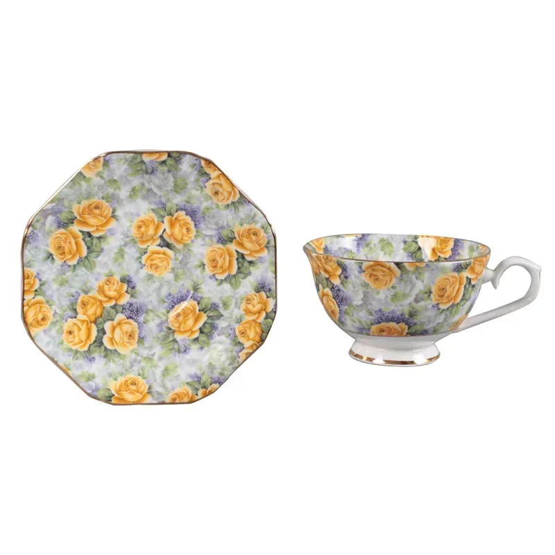 European Coffee Cup Saucer Star Anise Cup British Afternoon Tea Flower Tea Cups Bone China Ceramic Cup Water Cups