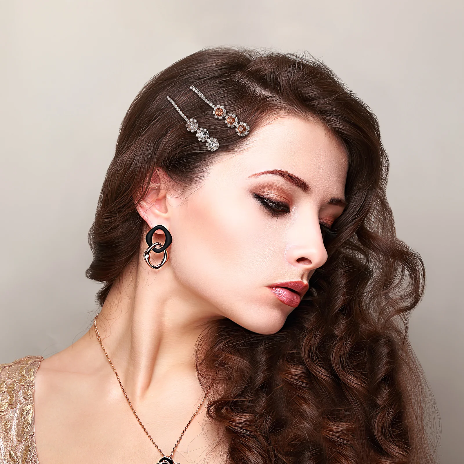 

8Pcs Rhinestone Hair Clips Barrettes Women Girls Shiny Rhinestones Design for Thick Curls Hair Styling Accessories