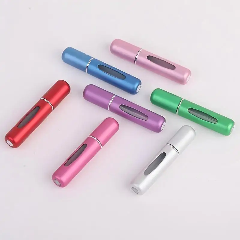 8ml Perfume Bottles Empty Travel Perfume Tube Round Cylinder Refillable Aluminum Atomizer Mist Spray Bottle Private Label 30pcs