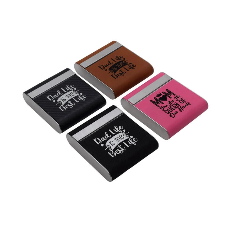 

10pcs/Lot Personalized Laser Engraving PU Cigarette Cases Box Blanks with Magnetic for Laser-engraved Double Sided Engraving