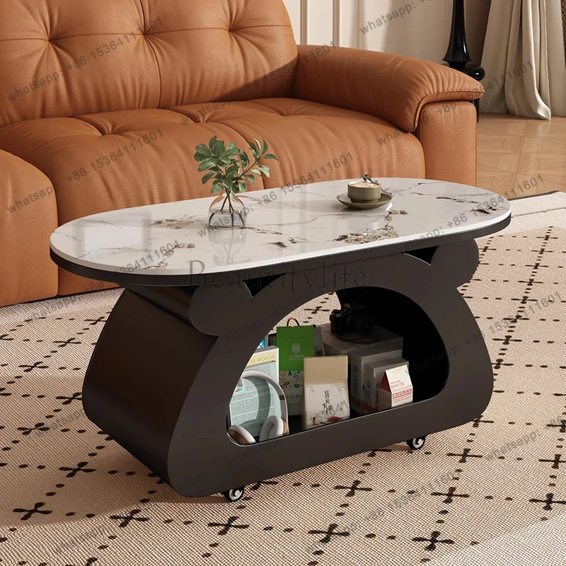 On Wheels Rustic Coffee Table Cute Multifunction Modern Unique Coffee Tables High Quality Unique Mesa Centro Furniture For Home