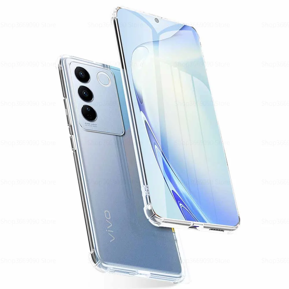 Transparent Slim Soft TPU Shockproof Cover For vivo V27 Pro Case Clear Silicone Back Coque For vivo V27 V 27 Pro VivoV27 Fundas