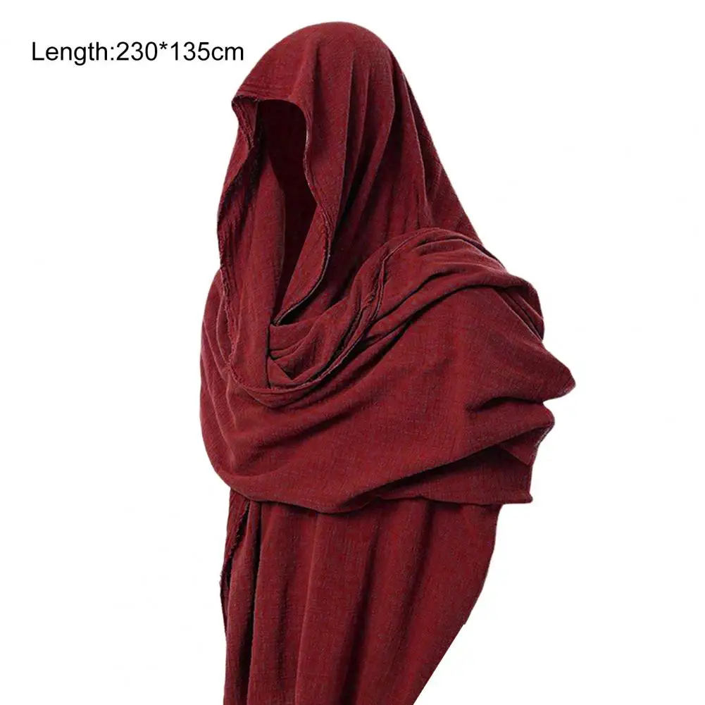 Men Scarf Vintage Soft Fabric Comfortable Breathable Solid Color Keep Warm Spring Male Hood Cloak Medieval Costume for Banquet