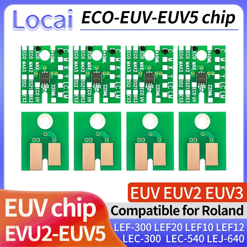 ECO-EUV  EUV3 EUV4 EUV5 EUV2 chip Permanent Chip for Roland LEC-330 LEF-300 LEC540 LEJ-640 LEF-20 LEF-10 LEF-12 UV ink Cartridge