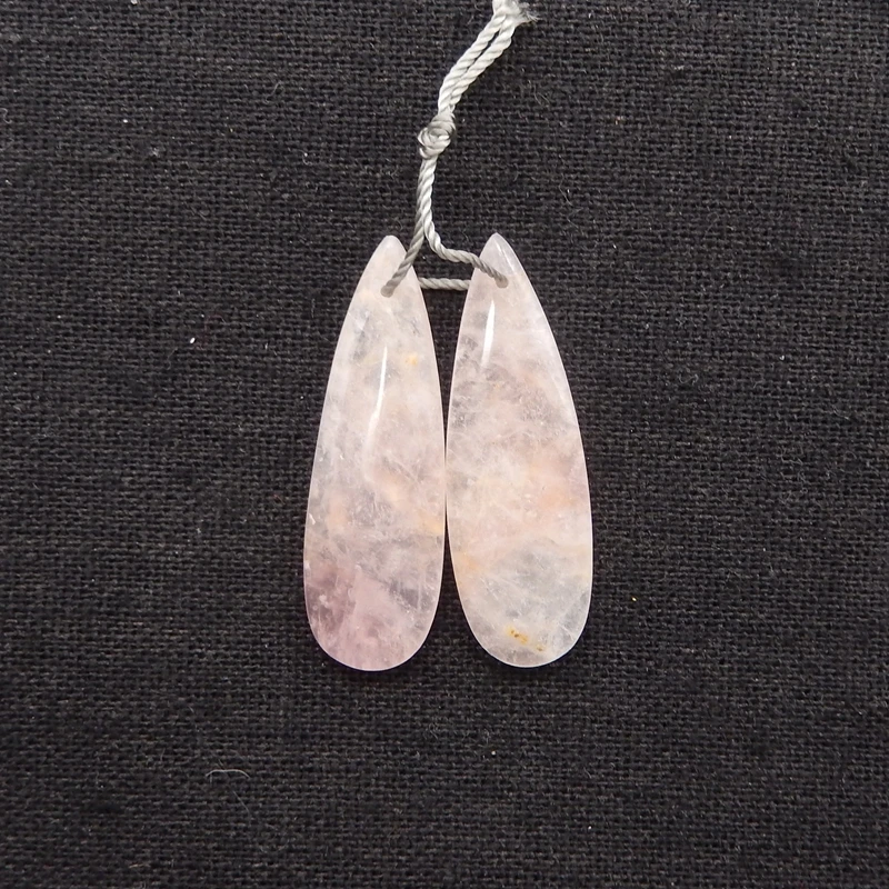 

Natural Rose Quartz Waterdrop Earrings Beads 35x11x4mm Fashion Jewelry Stylish Bead Earrings for Women 4.6g