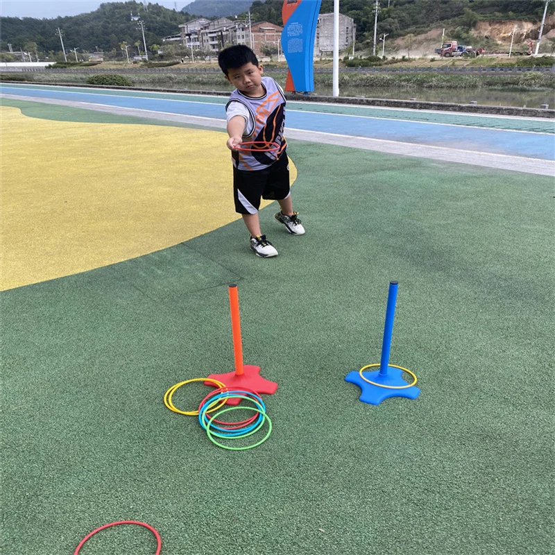 Kinder Werfen Kreis Spiel Ferrule Gestapelt Spielzeug Spaß Indoor Outdoor Eltern-kind-Interaktive Kreis Kunststoff Stick Frühe Bildung