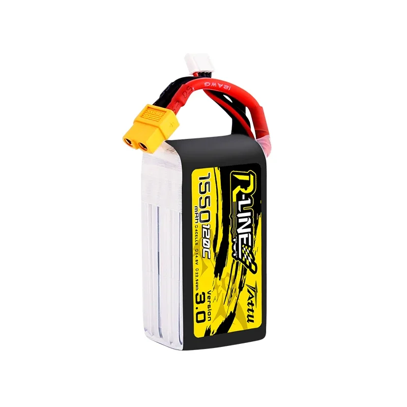 Tattu R-line Rline V3 3.0 120C 1050/1300/1550/1800/2000mAh 4S 5S 6S Lipo Battery Strap XT60 Plug FPV Racing Drone RC Quadcopter