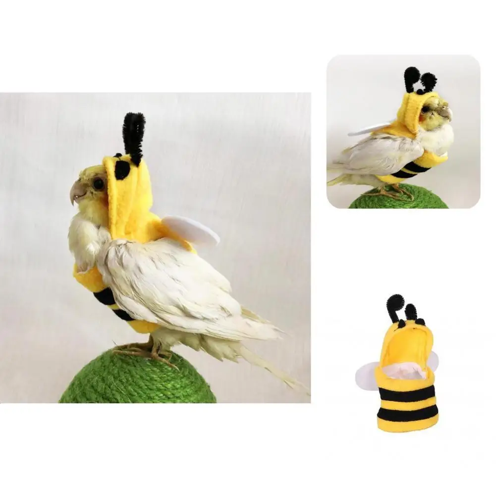 

Yellow Functional Cute Parrot Bee Outfit Fabric Cockatiel Clothes Fine Workmanship for Household