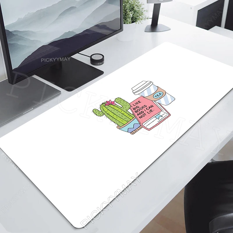 Gamer Mousepad Succulent Plants  Mouse Pad Large Mouse Mat Natural Rubber Desk Rug PC Desk Mats Cute Cactus Mousepads 100x55cm