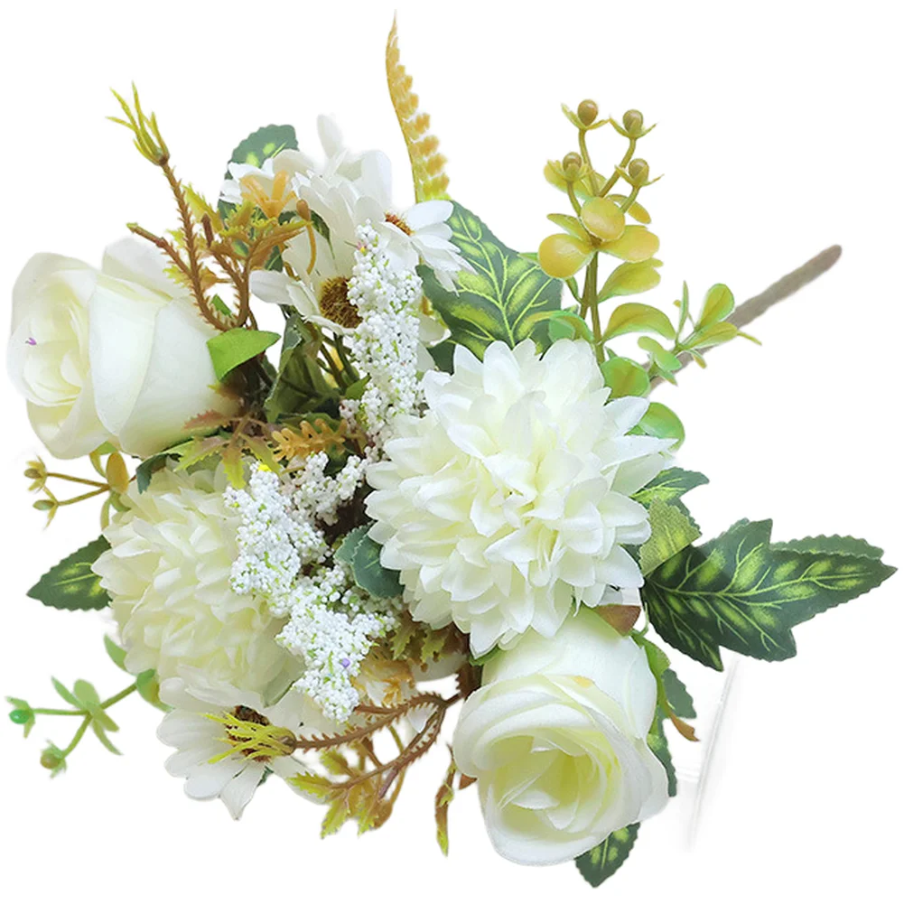 Wedding Flowers White,Pink,Brown,Red, FOR CHAMPAGNE Persian Rose Bouquet Realistic Design Silk Plastic Foam Mix Fade Resistant
