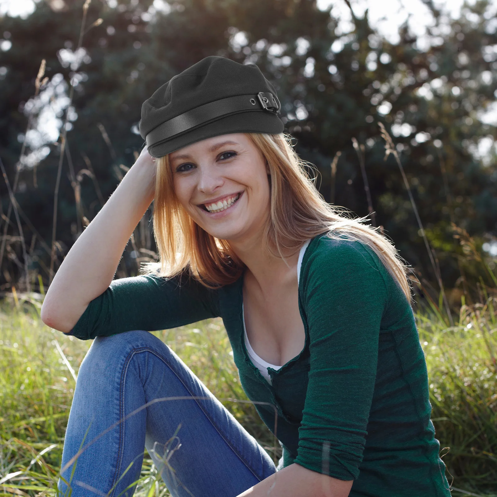 

Women Beret Buckle Stylish Peaked Caps Fashion Casual All-Match Lady Hat Women Casual Caps Beret Hat