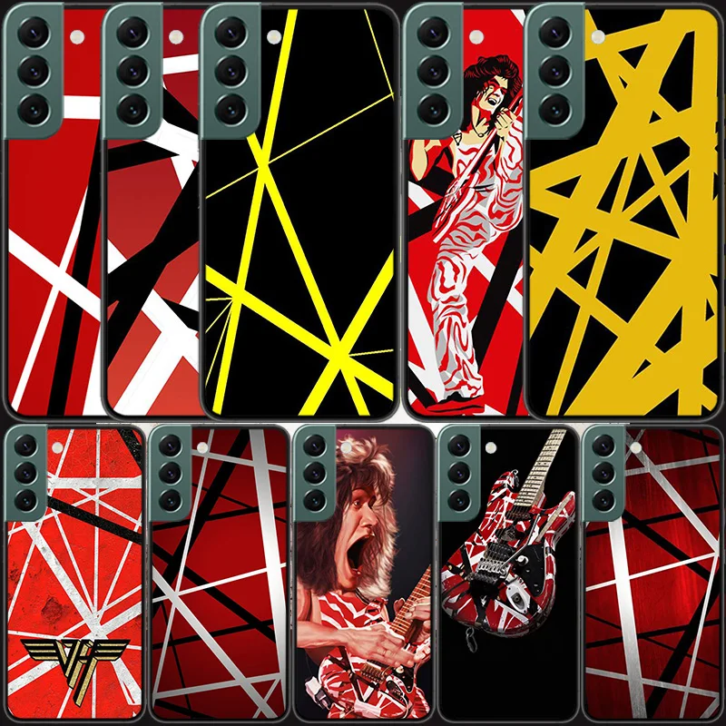 Eddie Van Halen Graphic Guitar Phone For Samsung Galaxy S24 S22 Ultra S21 Plus S20 S23 FE Case S10 S10E S9 S8 S7 Edge Cover Sili