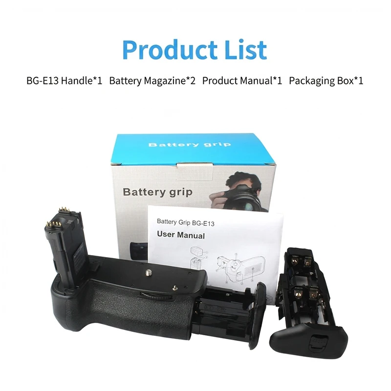 BG-E13 Vertical Battery Grip Holder for Canon EOS 6D SLR Camera Compatible with LP-E6 Or AA Batteries BG-6D - view 4
