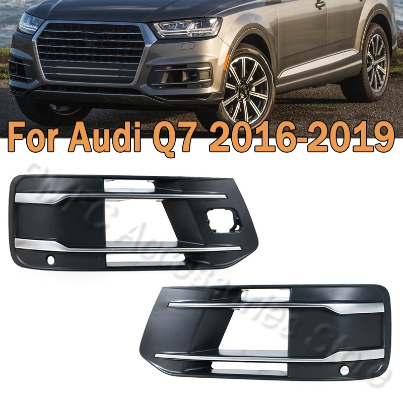 

PMFC For Audi Q7 2016-2019 Grid Of Fog Lamp Shade Under Front Bumper Lamp Of Automobile Fog Lamp Frame 4M0807681 4M0807682