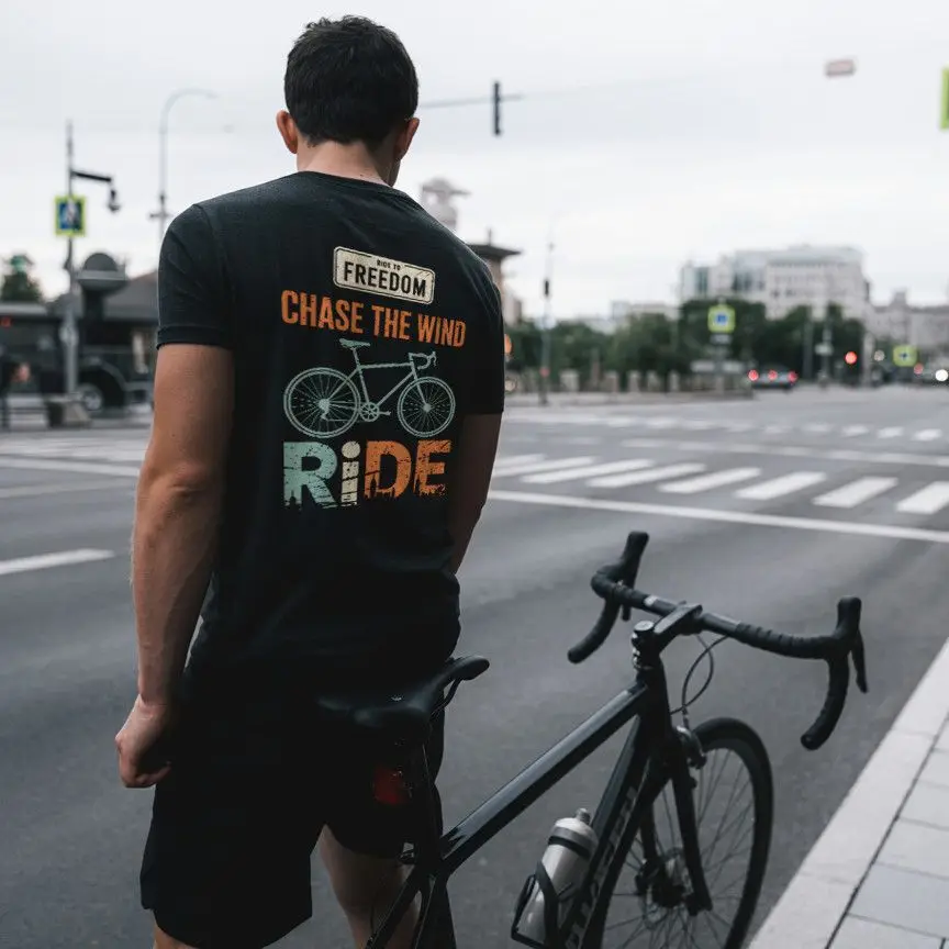 

Летняя хлопковая футболка с короткими рукавами и круглым вырезом для любителей велоспорта, мужская и женская летняя уличная повседневная одежда, дышащий топ