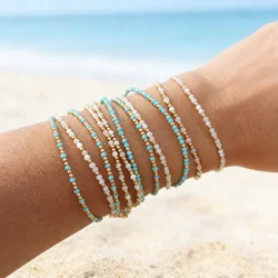 CCGOOD Boho Beach Bracelets for Women Summer Natural Stone Bead Jewelry Stackable Gift Surf Pulseras