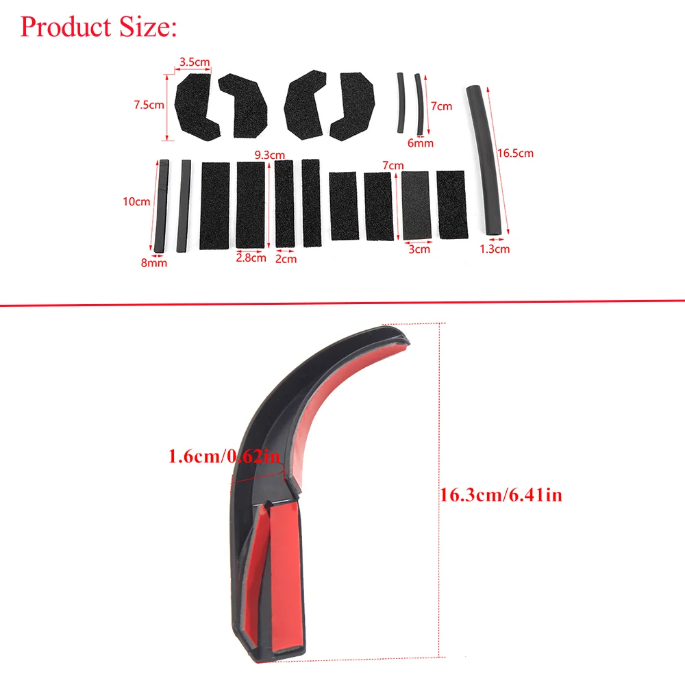 18PCS Car Hard Top Seal Repair Kit Roof Water Rain Diverter Guard Slot Gutter Extension for Jeep Wrangler JK 2007-2017 Accessory