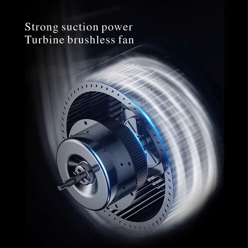 120W Professional Rechargeable Turbo Vacuum Cleaner, Brushless Nail Dust Collector, Dual Hand Strong Suction Nail Dust Extractor view 5