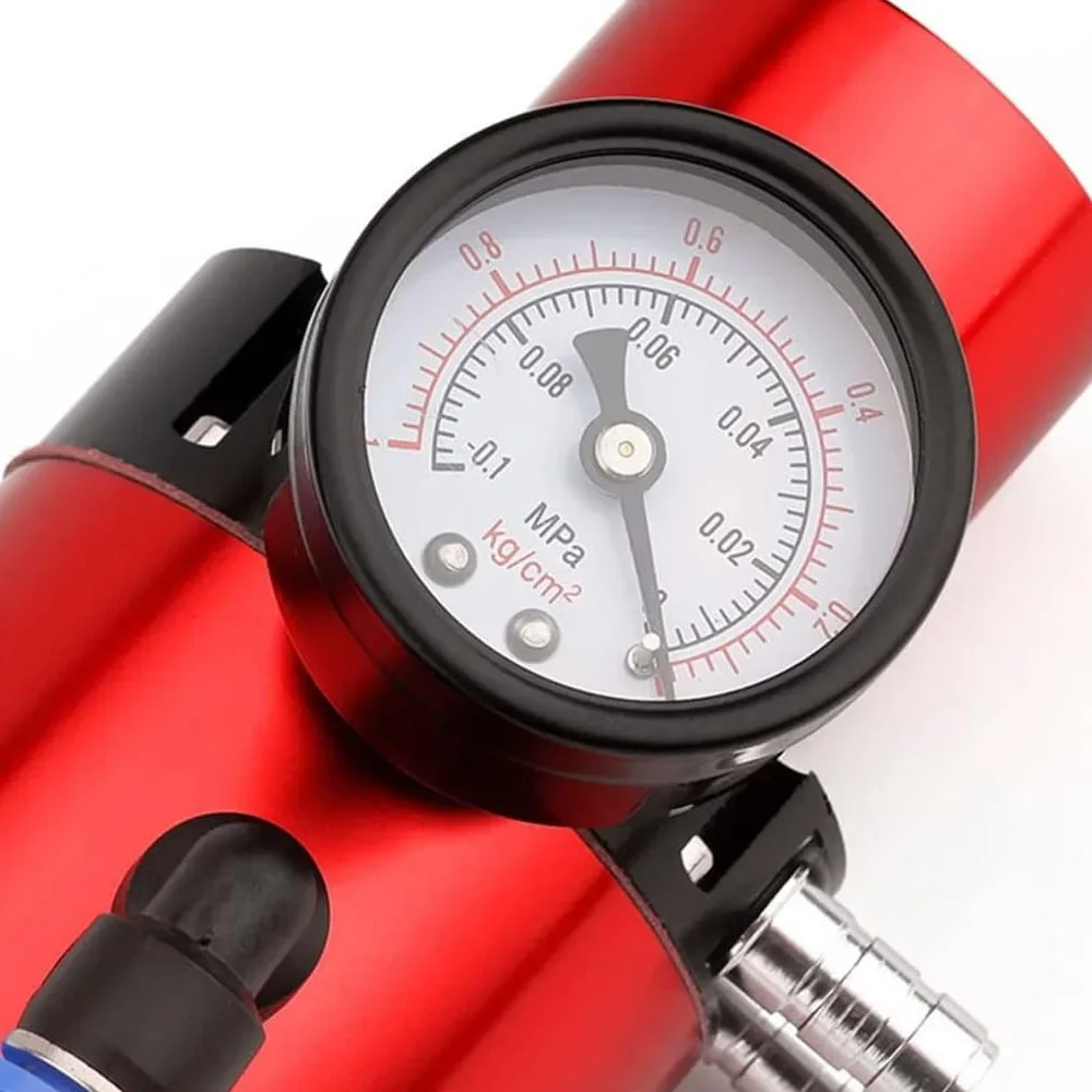 Car Oil Catch Can Reservoir Breather Tank with Vacuum Pressure Gauge + Hose Universal Aluminum Auto Modification parts