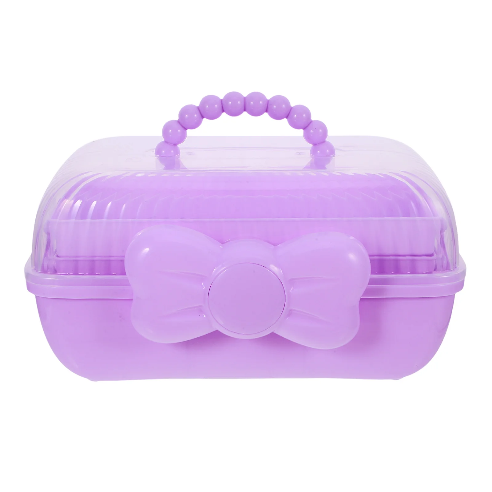 

Hair Tie Organizer Storage Box Jewelry Portable Holder Girl Compartment Purple Pp