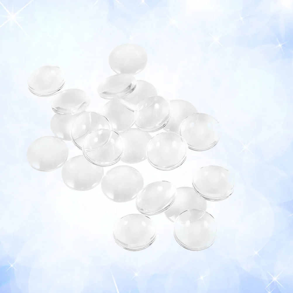 100 قطعة كبوشن زجاجي 25 مللي متر بلاط مستدير واضح لتقوم بها بنفسك صنع المجوهرات المعلقات الحرفية المفاتيح قلادة بروش الخرز اكسسوارات