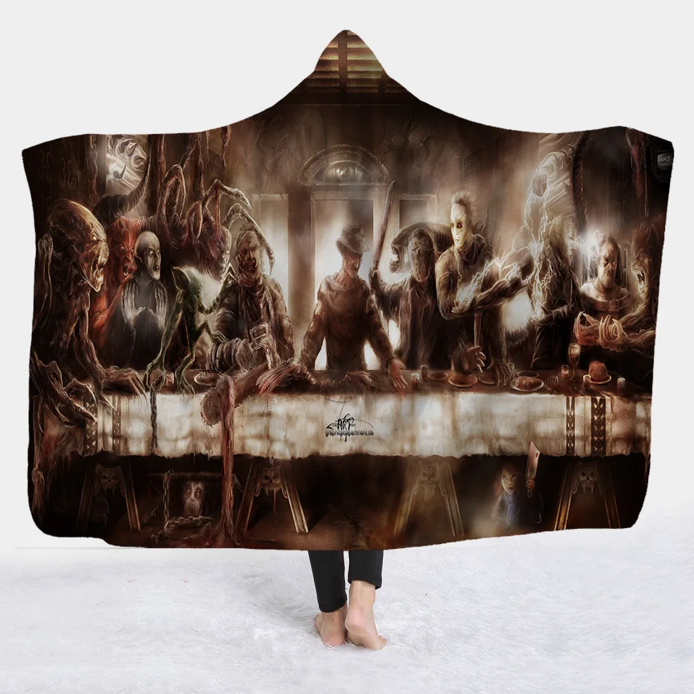 New Hooded Blanket Cape Magic Hat Blanket Children's Blankets Nap Blankets Horror Movie Series Hooded Blanket