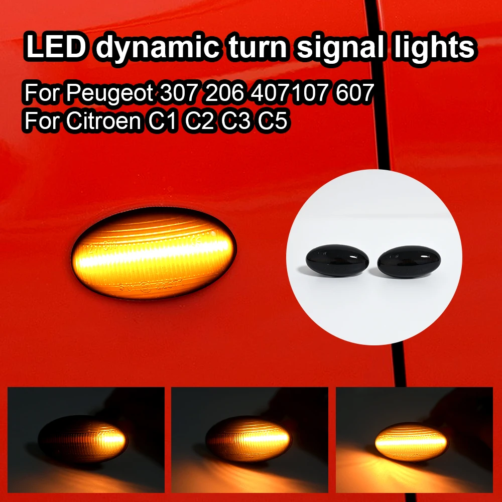 

For Citroen C1 C2 C3 C4 C5 C6 Xsara Picasso Berlingo Jumpy C-Crosser C-Elysee Dispatch Led Dynamic Turn Signal Side Marker Light