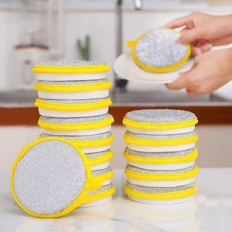 3/10 PCS Double Sided Dishwashing Sponge Dish Washing Brush Pan Pot Dish Wash Sponges Household Cleaning Reusable Kitchen Tool