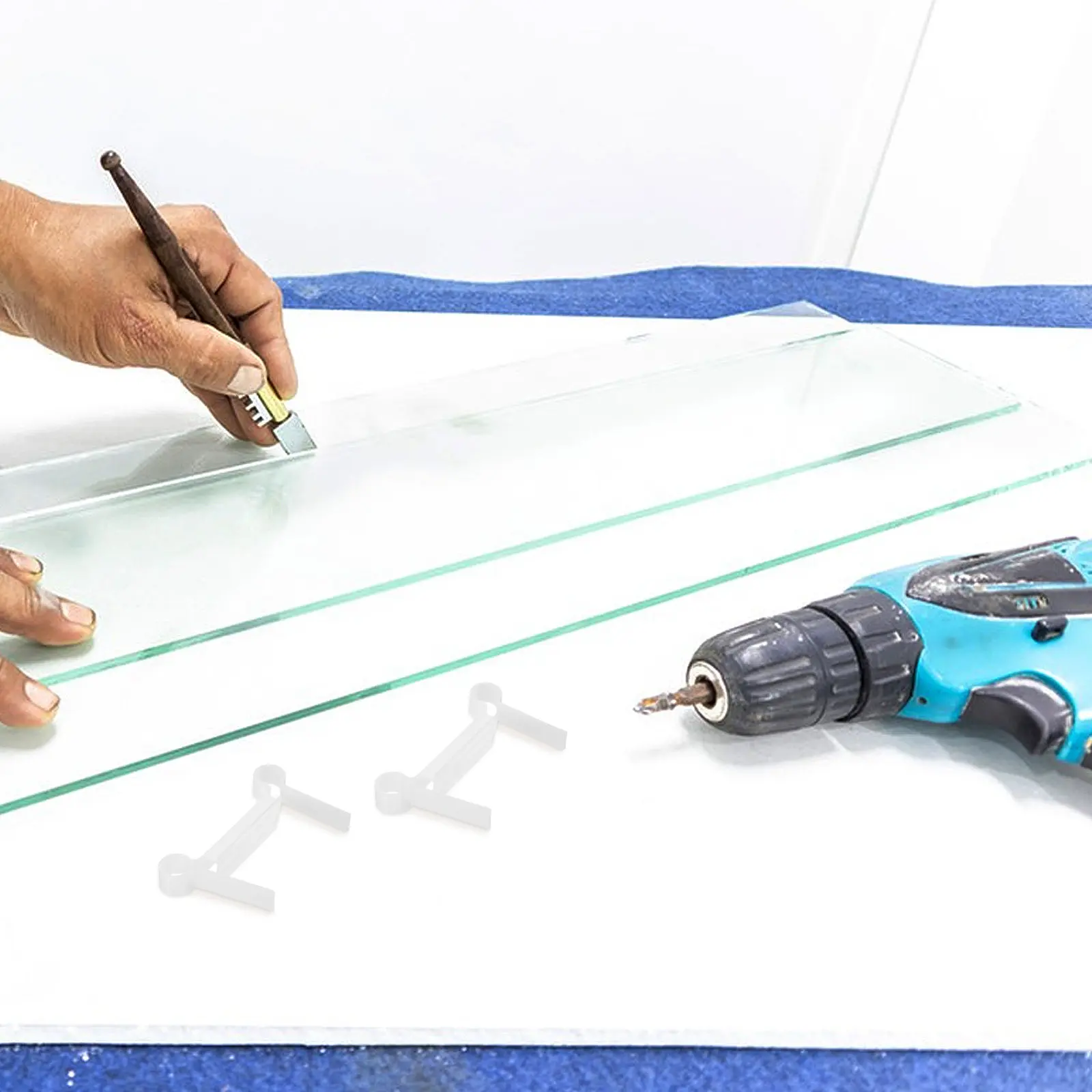 

2 шт. пластиковые Т-образные уплотнители для стеклянных душевых дверей, для безрамных душевых кабин, легко устанавливаемые, нижние направляющие для душевых дверей