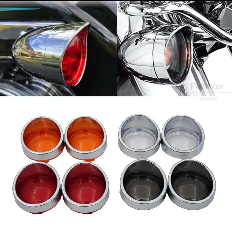 Motorcycle ABS Turn Signal Light Blinker Bezels Indicator Lens Trim Lens Cover For Harley Touring Sportster Softail Dyna V-Rod