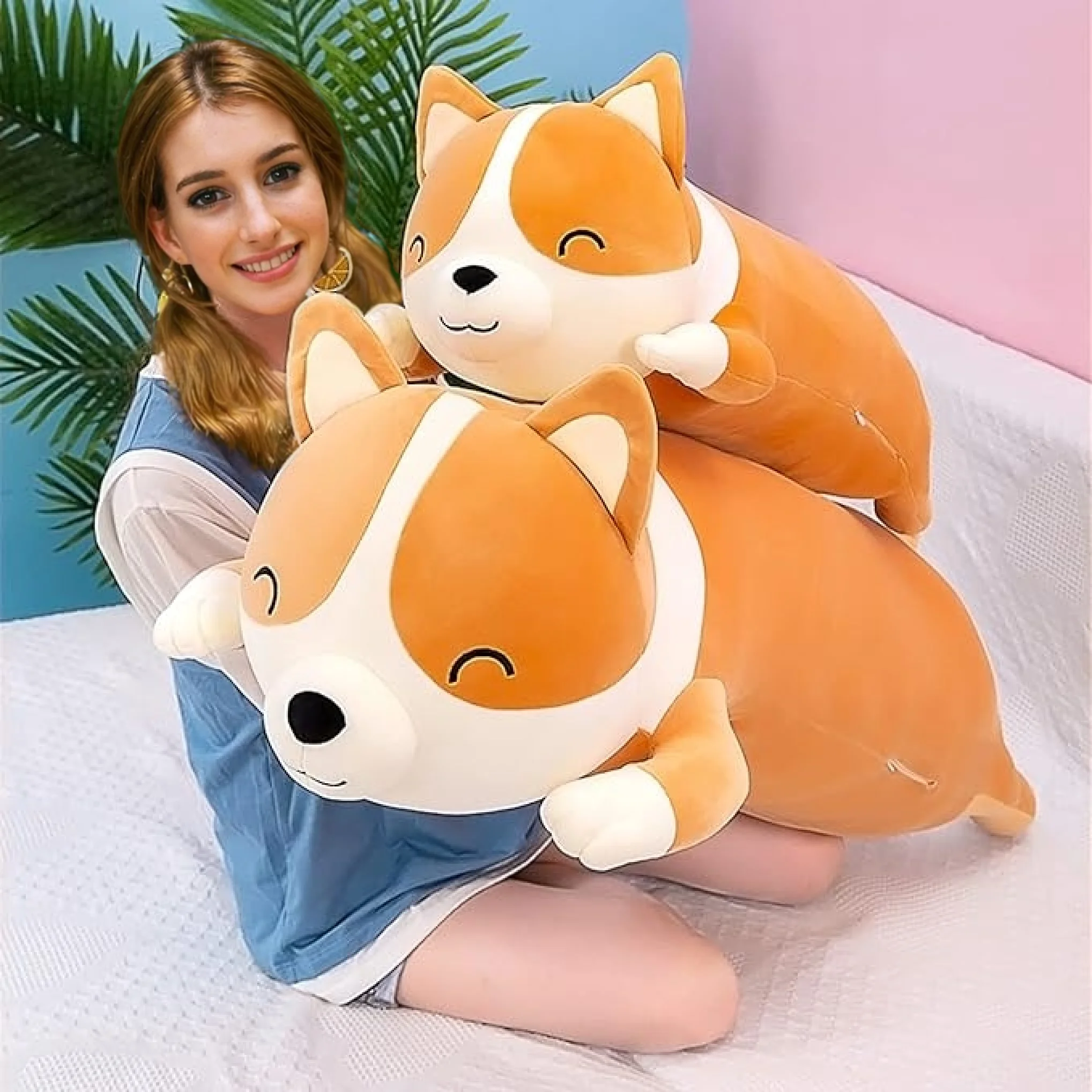 

Плюшевая подушка SNOWOLF в виде собаки породы Шиба-ину, 60/80/100/120 см, милая длинная мягкая плюшевая игрушка-подушка в виде корги/акита, комфортная подушка для тела, подарки для девочек и мальчиков