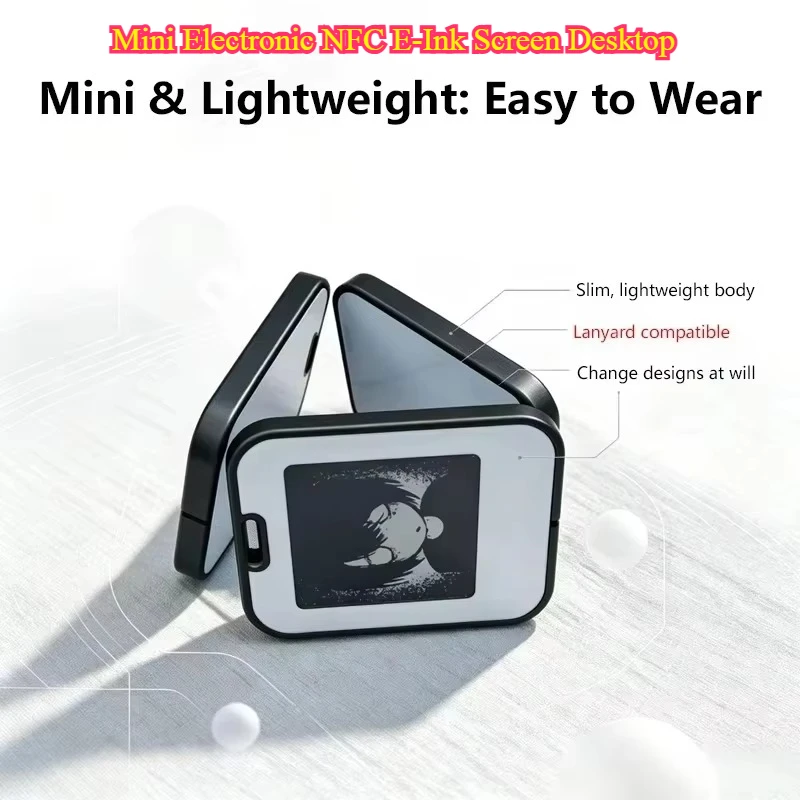 Mini Electronic NFC E-Ink Screen Desktop - Ornament 1.54-inch Charm Wall Decoration Pet Display Board