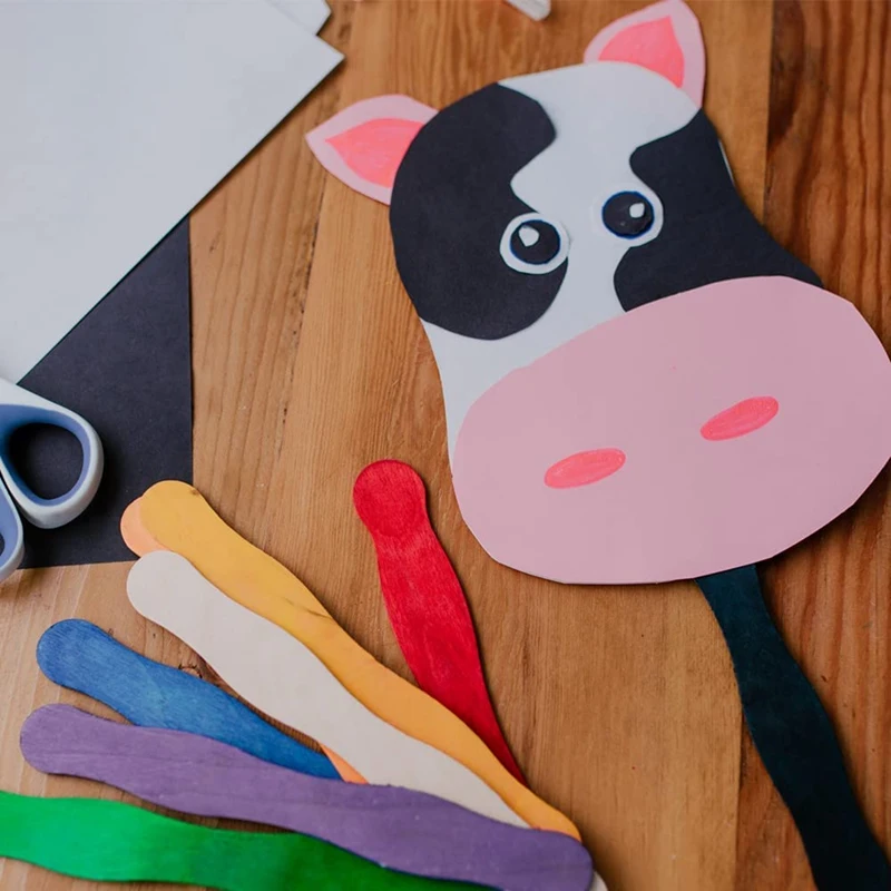 8Inch Fan Handles Or Wooden Spatula Or Paint Mixing Pack 100 Craft Popsicle Sticks Ice Cream Stick For DIY Crafting Supplies Kit