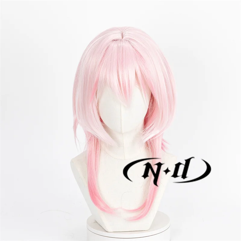 ND 7 مارس تأثيري الباروكات هونكاي ستار السكك الحديدية تأثيري شعر مستعار الوردي ل كوميك كون كوزر زي لعبة حفلة مقاومة للحرارة الاصطناعية