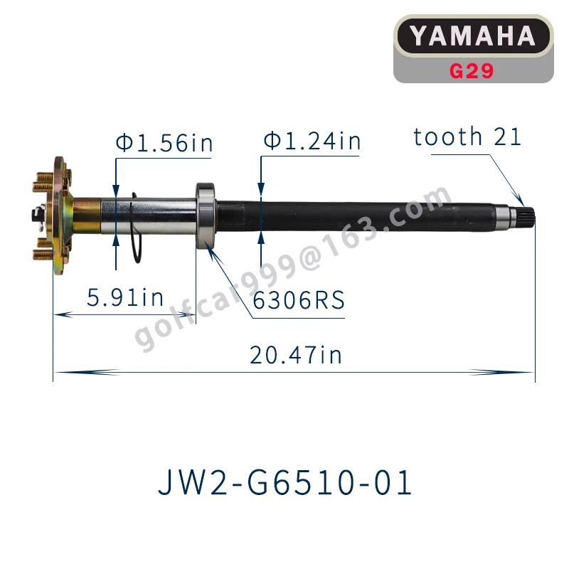 Golf cart rear axle half axis rotation axis suitable for YAMAHA G29 OEM # JW2-G6510-01 JW2-G6520-01