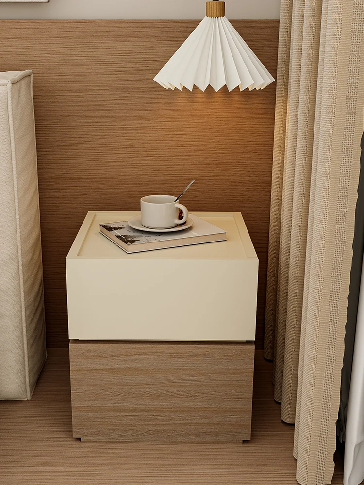 Solid wood extremely narrow bedside table simple modern bedroom storage household small apartment bedside table drawer storage