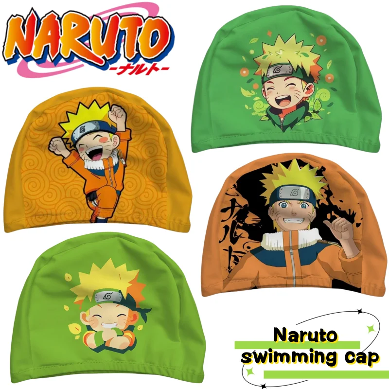 Naruto Uzumaki Naruto Swimming Cap High Color Value Cartoon Printed Parent-Child Super Elastic Comfortable No-Head Swimming Cap