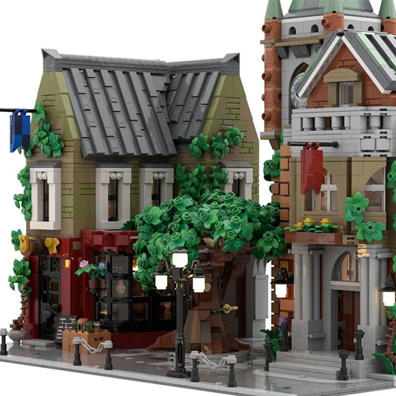 Stad Street View Model MOC Bouwstenen Residentie Dorp Vierkant Modulaire Technologie Geschenken Vakantie Monteer Kinderen Speelgoed Pak