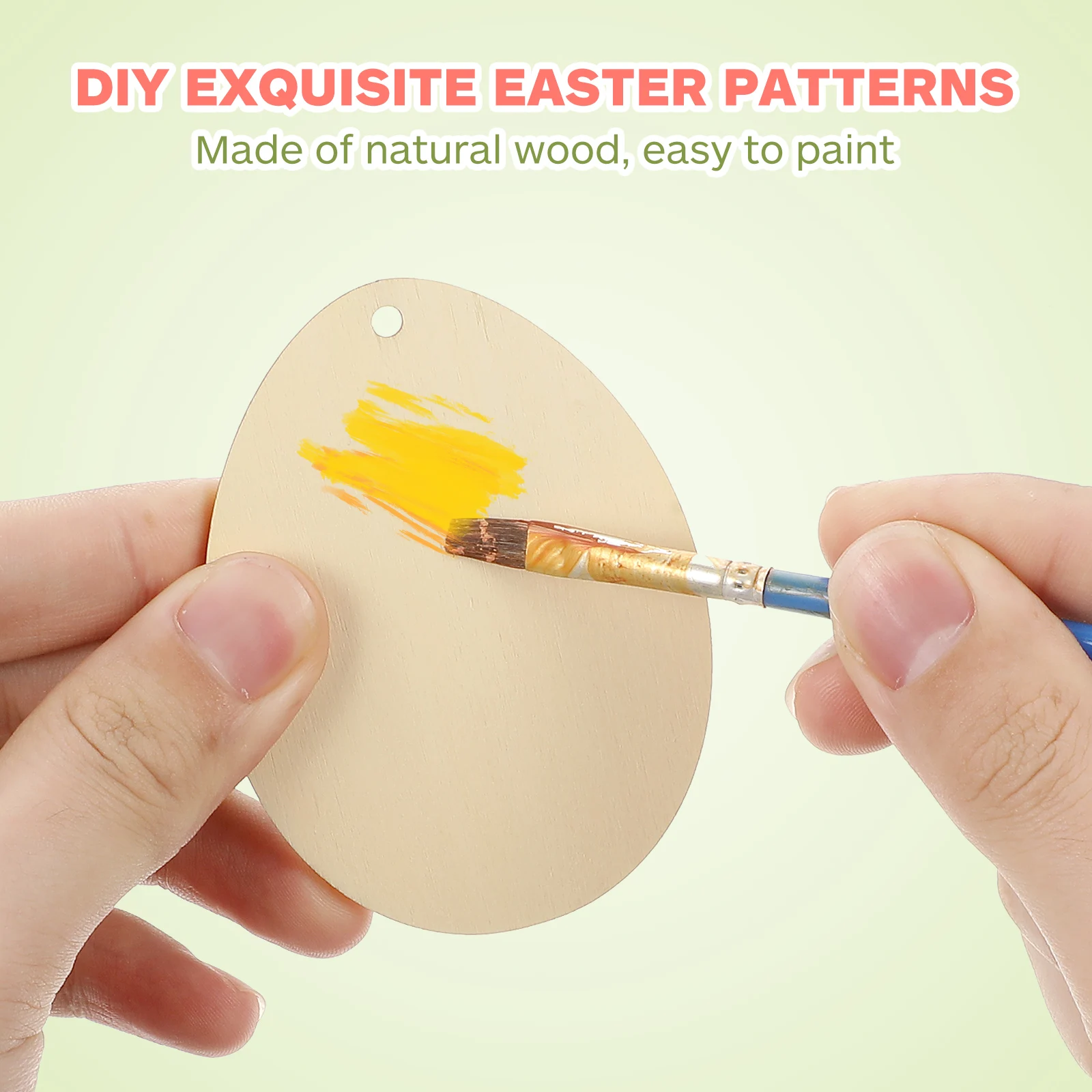 

20Pcs Durable Wooden Easter Egg Pendants DIY Hanging Decorations for Home Garden Party Adornments
