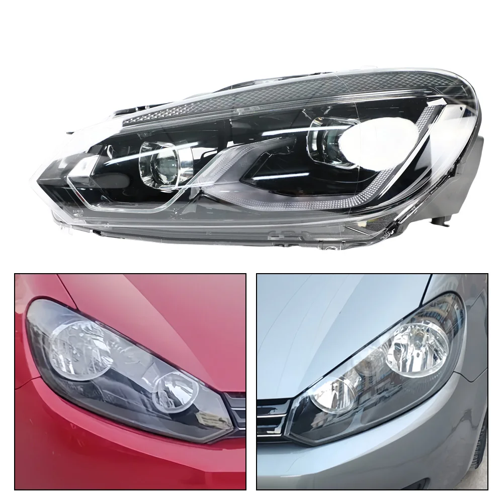 

Halogen Car Front Headlamp Assembly For Vw Golf 6 Headlights 2009-2013 Upgrade Drl Signal Head lamps Replacement Plug and Play