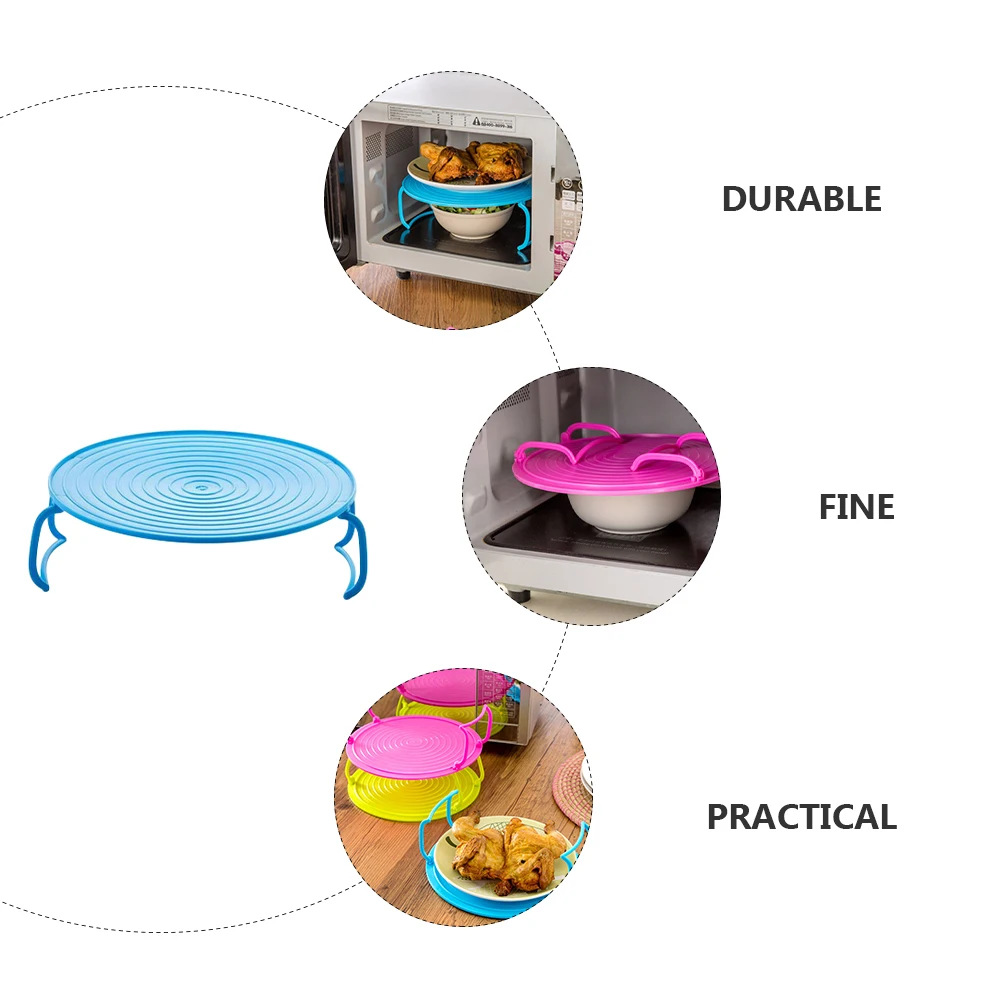 

2 Pcs Steam Tray Layered Storage Rack Food Heating Blue Folding Steaming Tray Pink Insulated Kitchen Practical