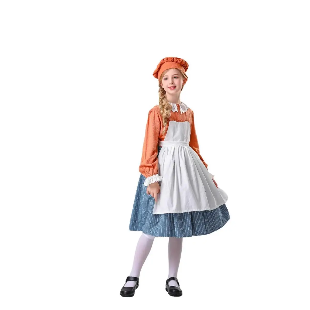 레트로 할로윈 의상 아동 무대 공연 의상 시골 스타일 민속 의상 레트로 테마 파티 의상