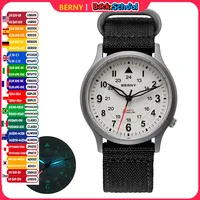 BERNY Titanium Watches for Men Classic Mens Field Pilot Watch Easy Read Outdoor Quartz Wristwatch Super Luminous Sapphire 5ATM