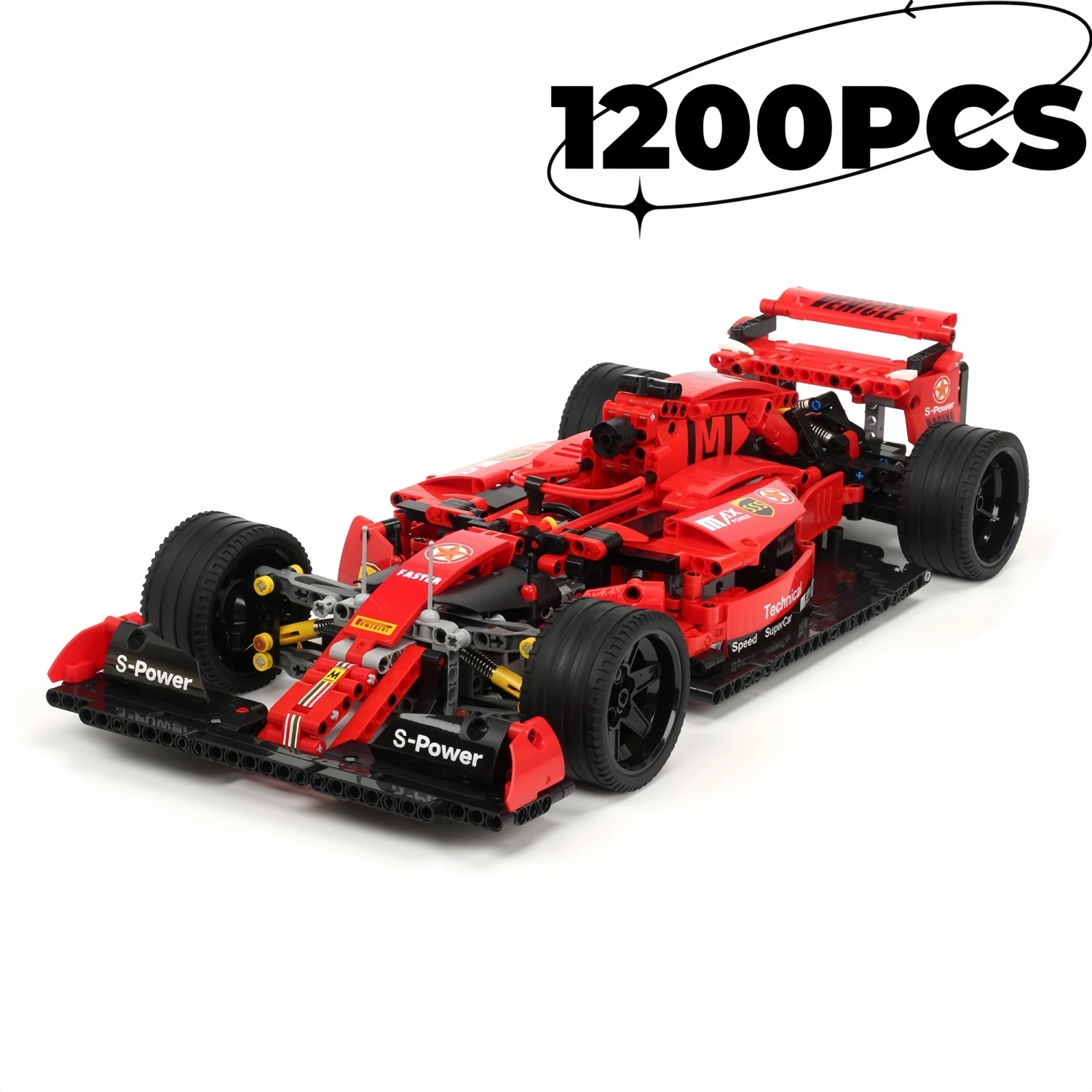 

1200PCS Technical Classics Red City Speed Racing Car Building Blocks MOC Bricks Sport Vehicle Model Assembly Toy Kid Gift