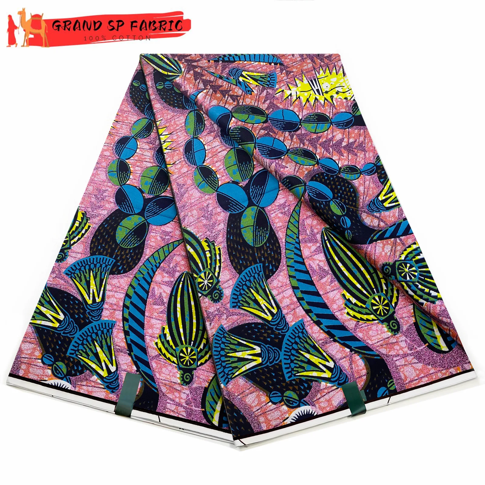 Grand Super African Wax Print Fabric for Sewing Ankara Fabric High Quality 100% Cotton Women's Fabric 6Yards VLS-3170