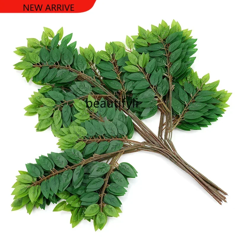 

X Imitate Leaves Plastic Branches Green Leaves Engineering Landscaping Artificial Plants Indoor Greening Decoration