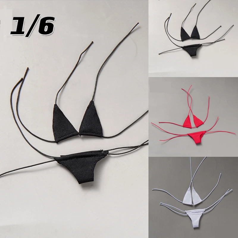 1/6 Scale Female Bikini Strap Underwear Bra Underpants Clothes Model Fit 12 